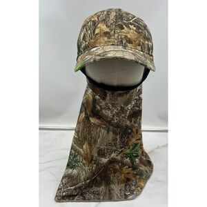 Realtree Edge Camo Face Mask Hat Hunting Mesh Veil Neck Gaiter Adjustable Cap